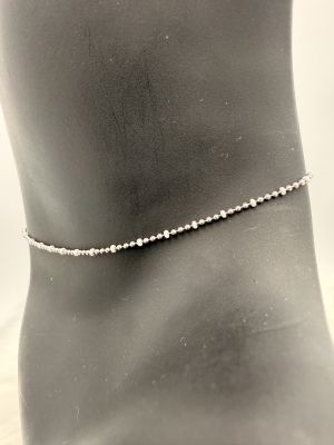 Minimal Silver Dot Ankle Chain - 4